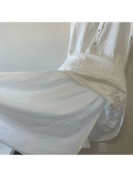 NWOT ZARA CUTWORK EMBROIDERY MIDI DRESS WHITE Size L - Picture 6 of 9